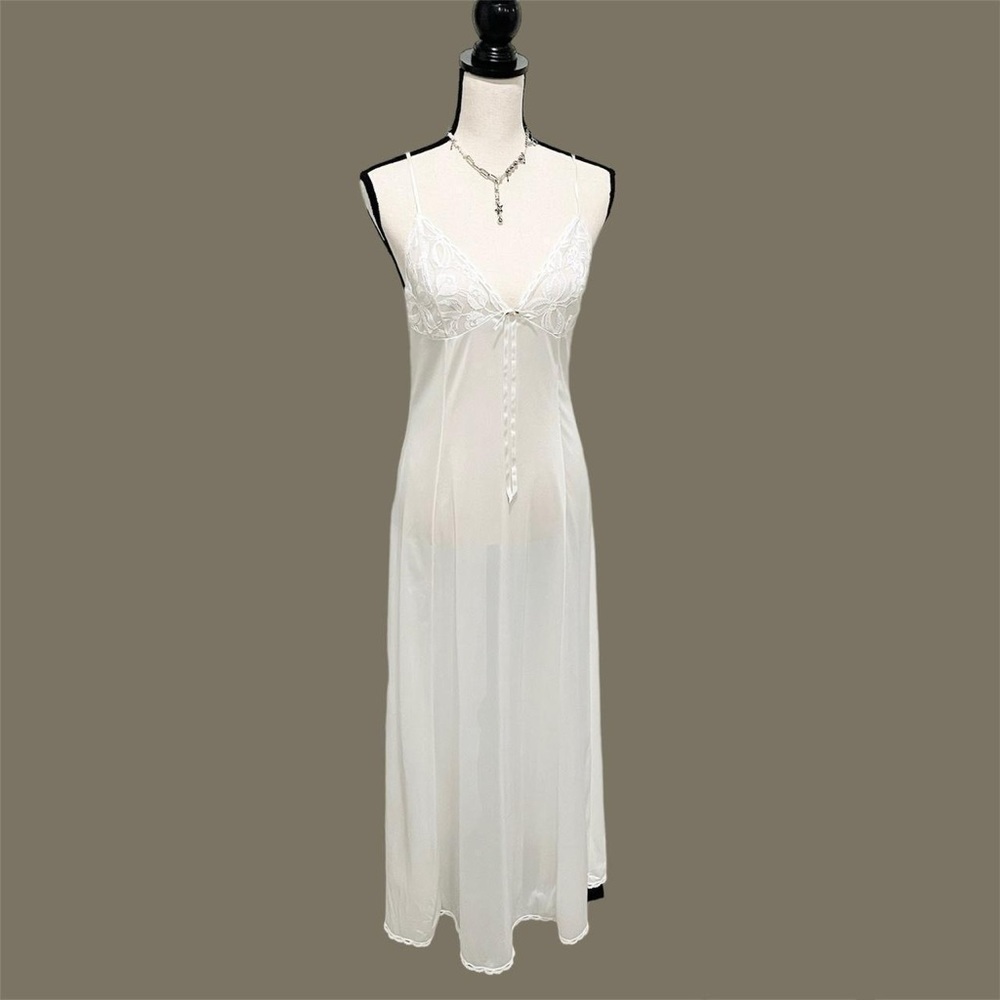 vintage white lace slip dress